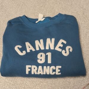 H&M Blue Cannes '91 France Graphic Sweatshirt